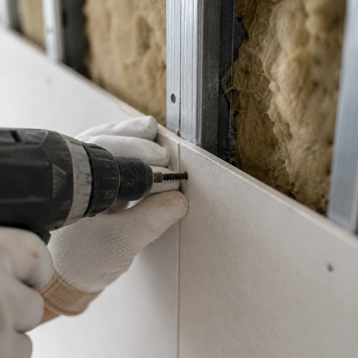 Cloison BA13 sur ossature 48 — chantier Toulouse