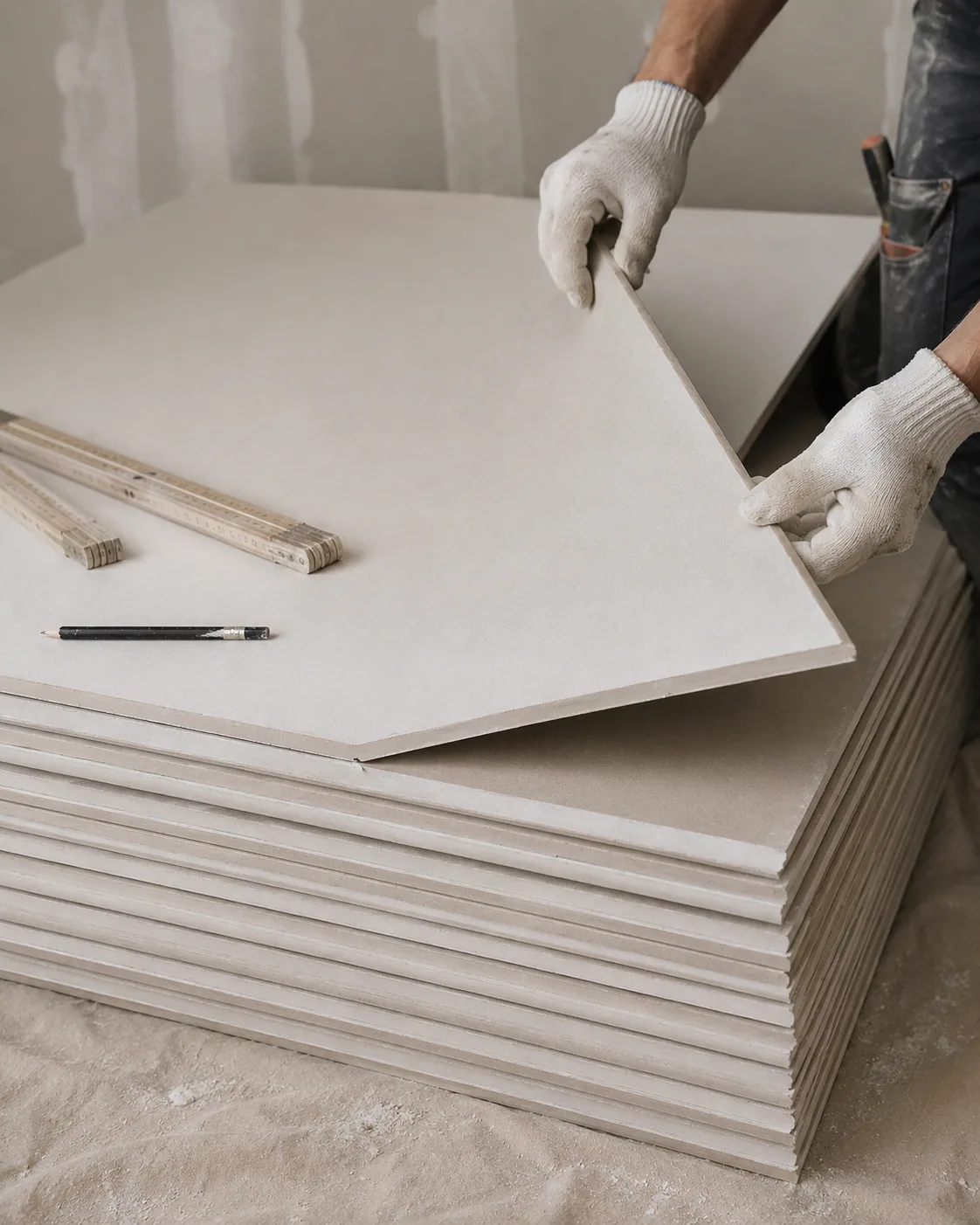 Plaques BA13 — détail matériau
