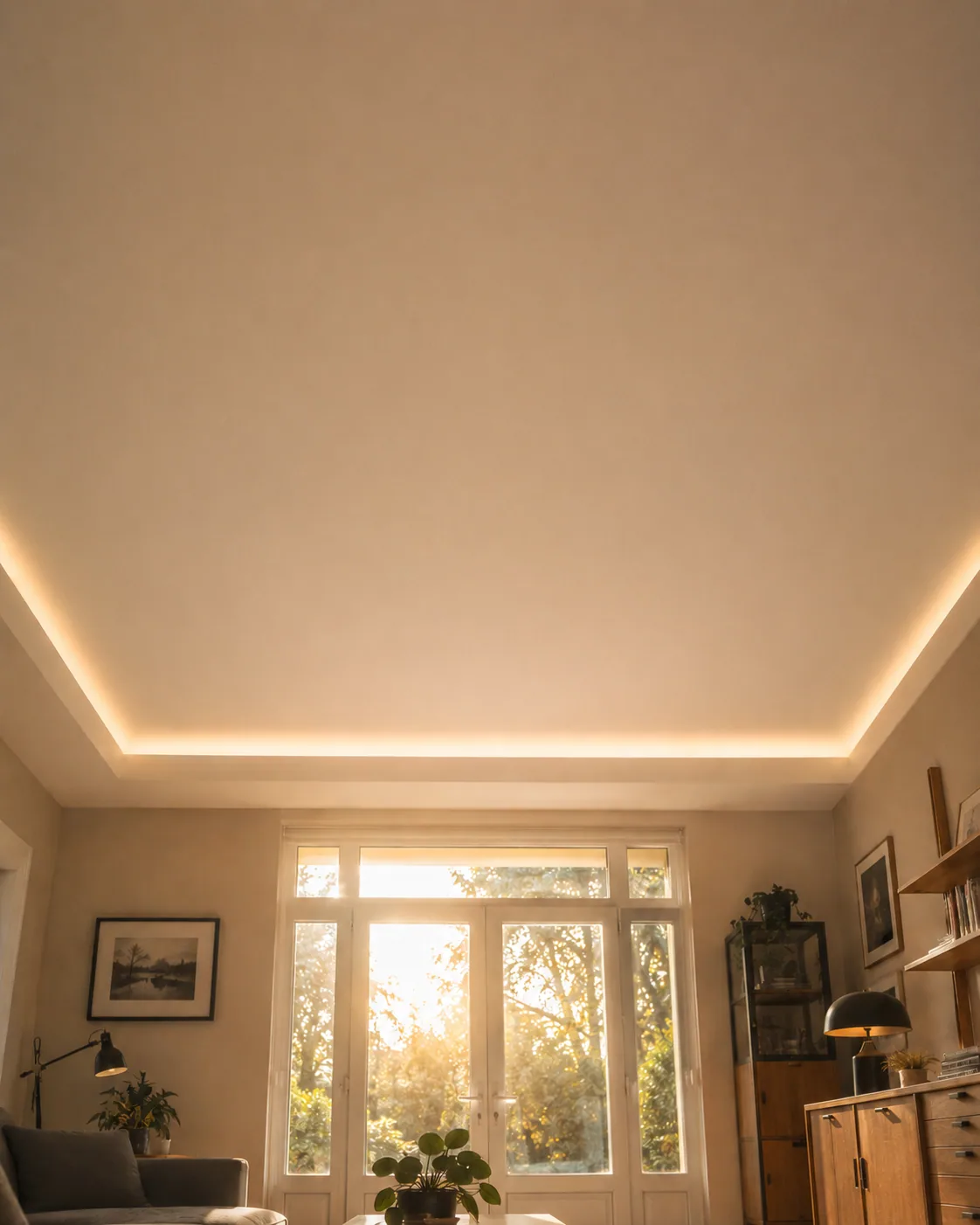 Faux plafond suspendu BA13 avec spots LED — chantier Bordeaux
