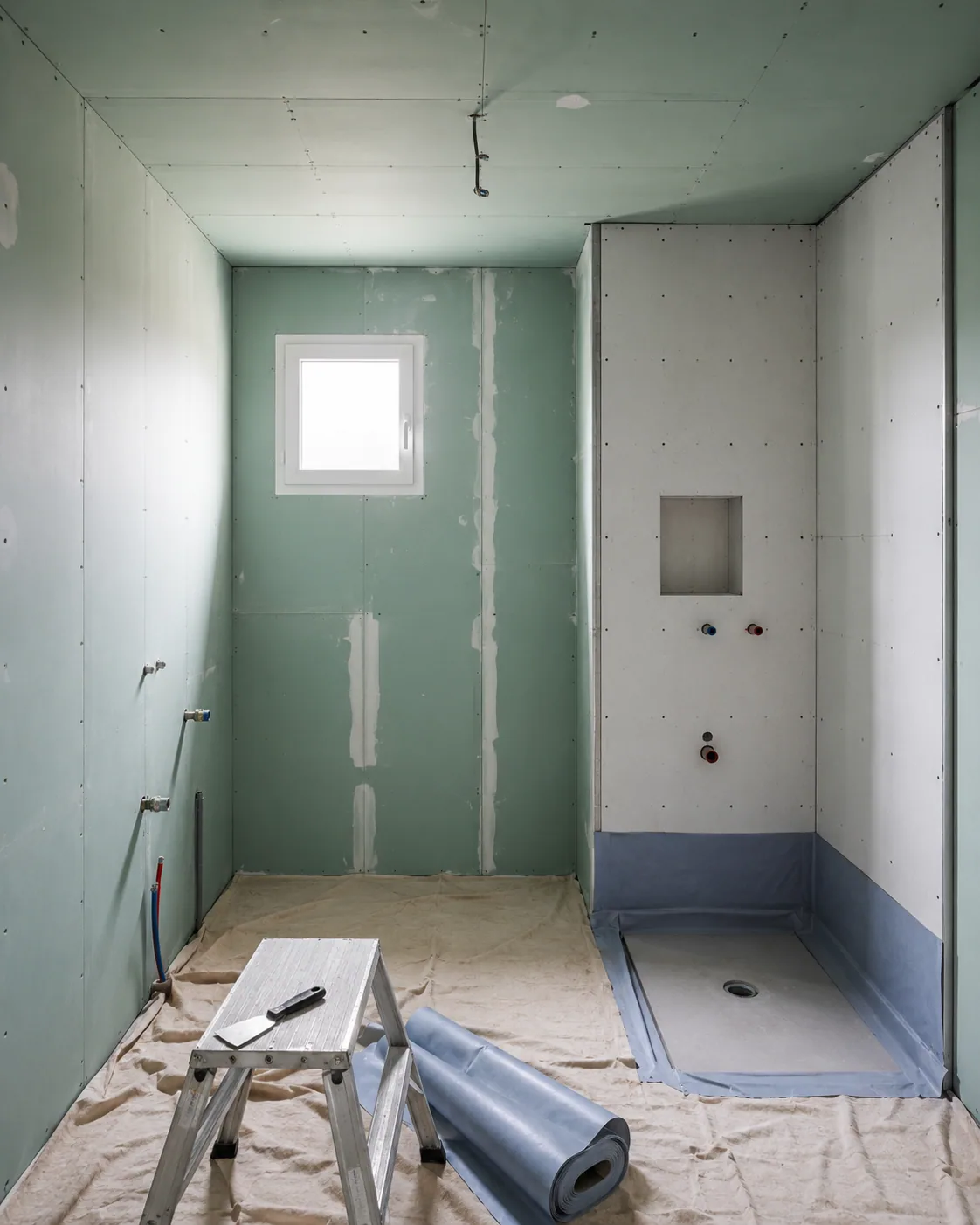 SDB hydrofuge avec faux plafond + SPEC — chantier Cahors